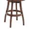 Armen Living Raleigh 26" Counter Height Swivel Wood Barstool in Chestnut Finish and Kahlua Faux Leather LCRABASIKACH26 - alternate 6